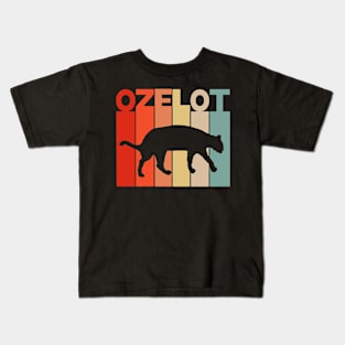 Ocelot Design Ocelot Baby Retro Cats Owner Kids T-Shirt